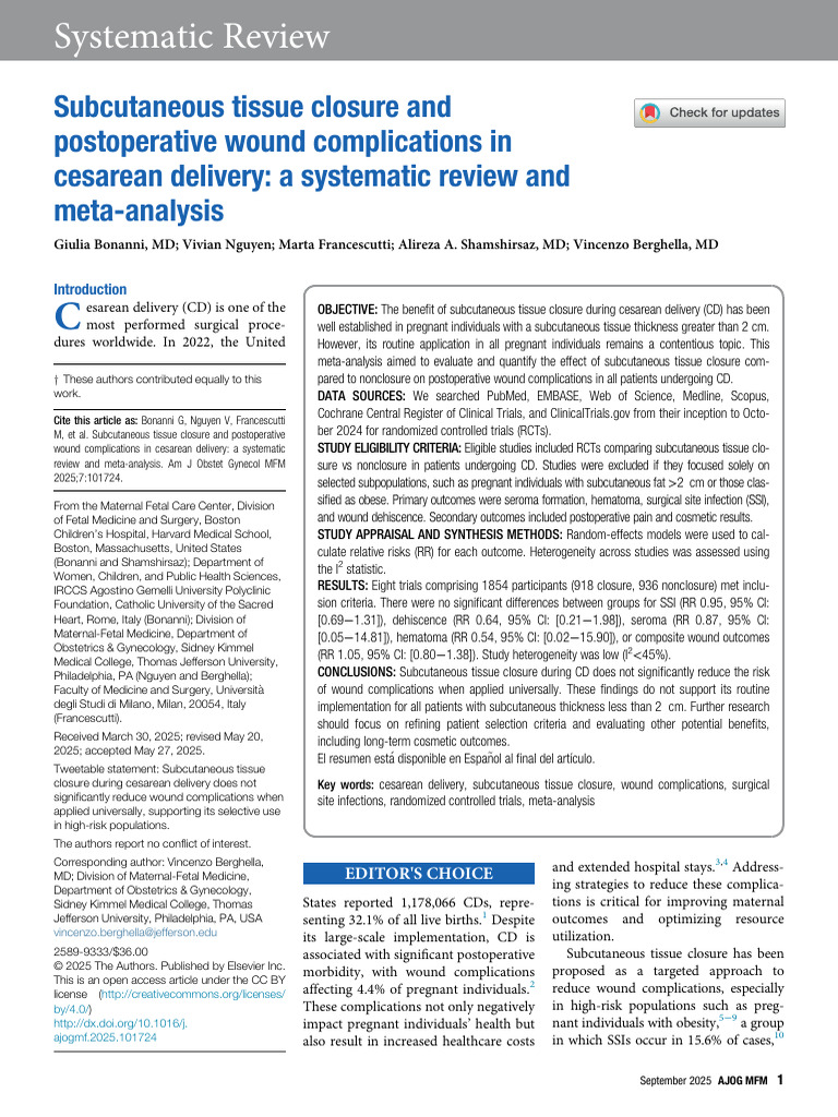 Subcutaneous Tissue Closure and Postoperative Woun | PDF | Meta ...