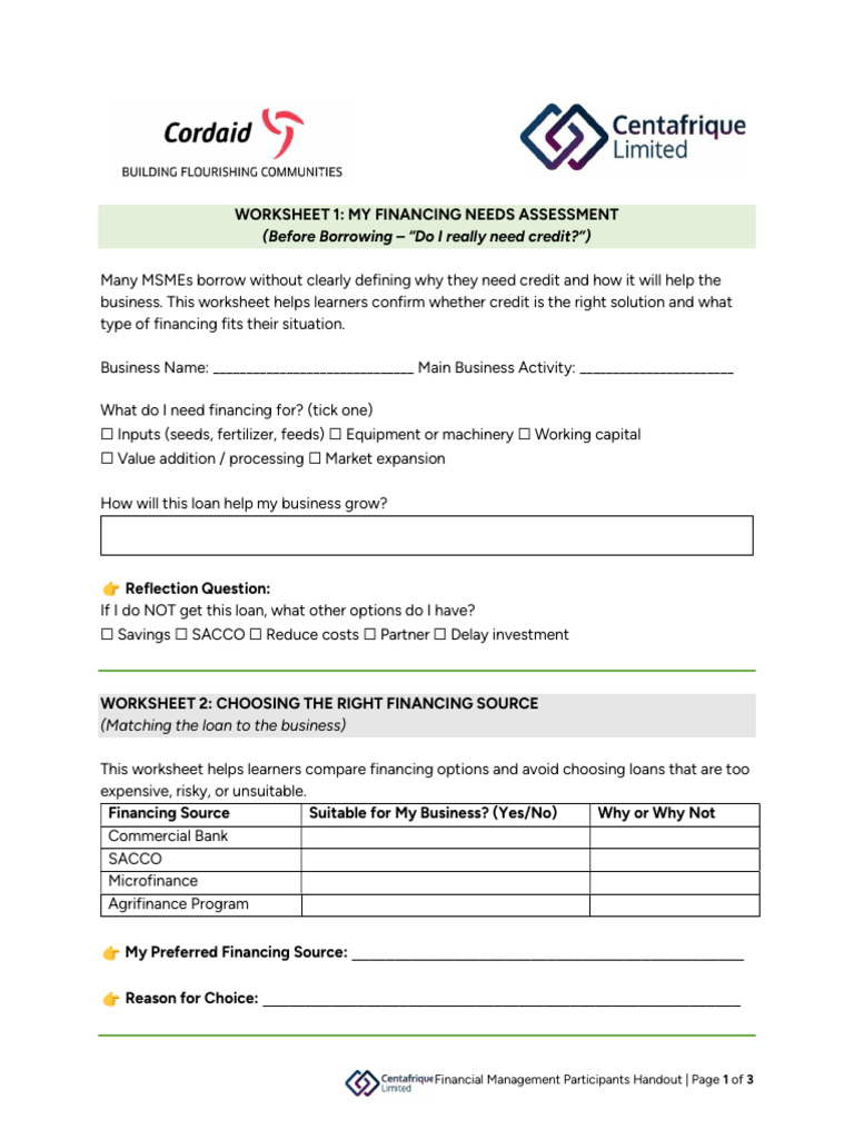 Financial Management Participants Handout | PDF