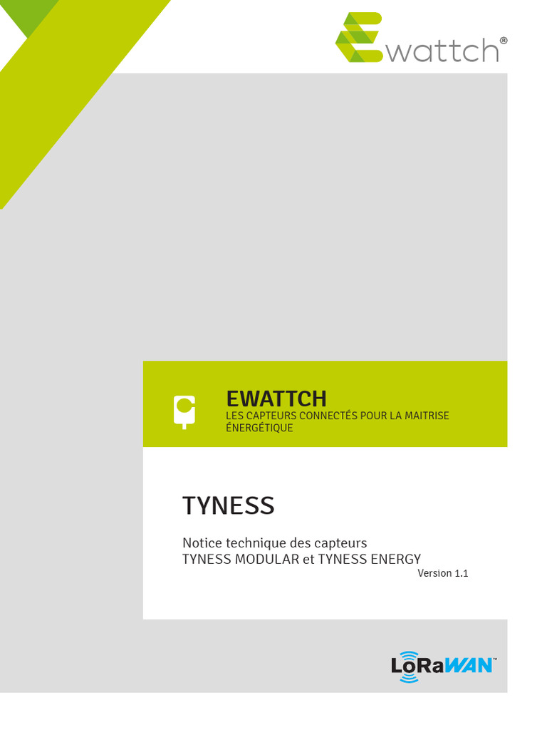 EWATTCH TYNESS LoRaWAN Documentation Technique | PDF