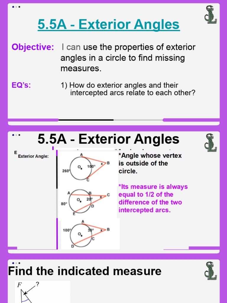 5.5A - Exterior Angles | PDF