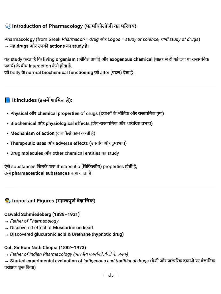 Udit Pharmacy Pharmacology Chapter 1 General Pharmacology | PDF