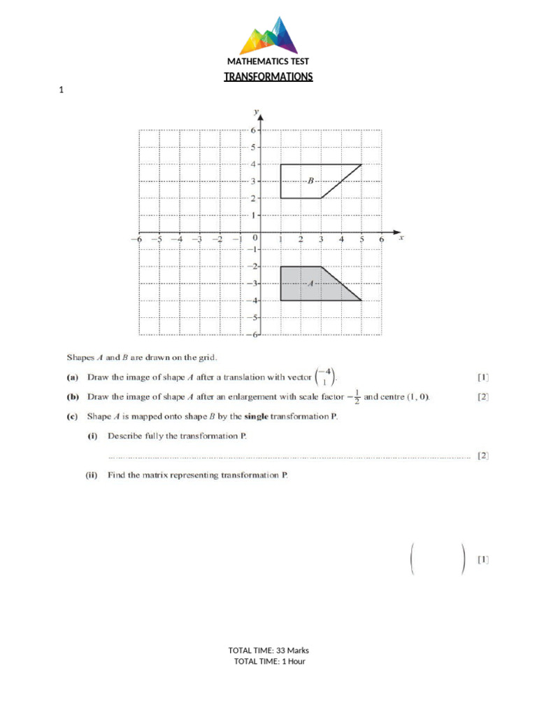 Transformation Test 1 | PDF
