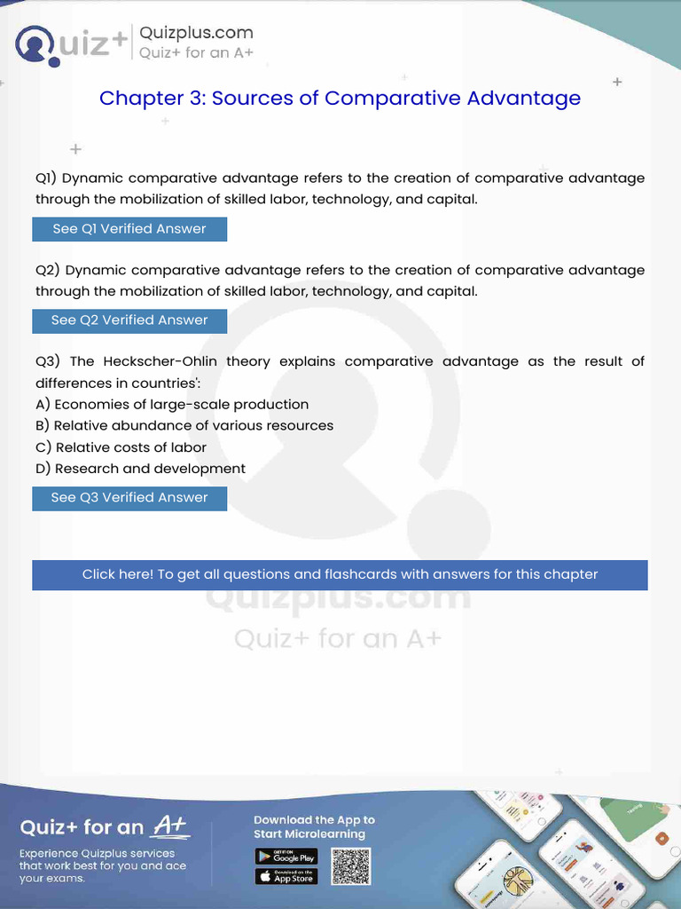 Dynamic Comparative Advantage Refers To The Creation of Comparative ...