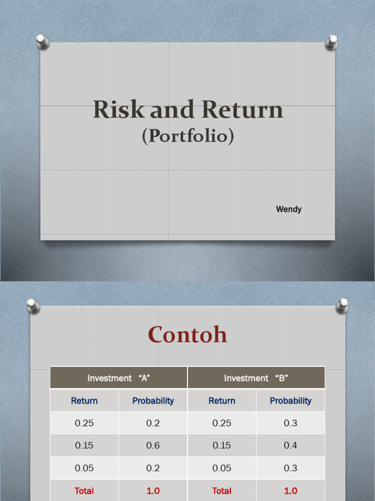 Risk Return Portfolio | PDF
