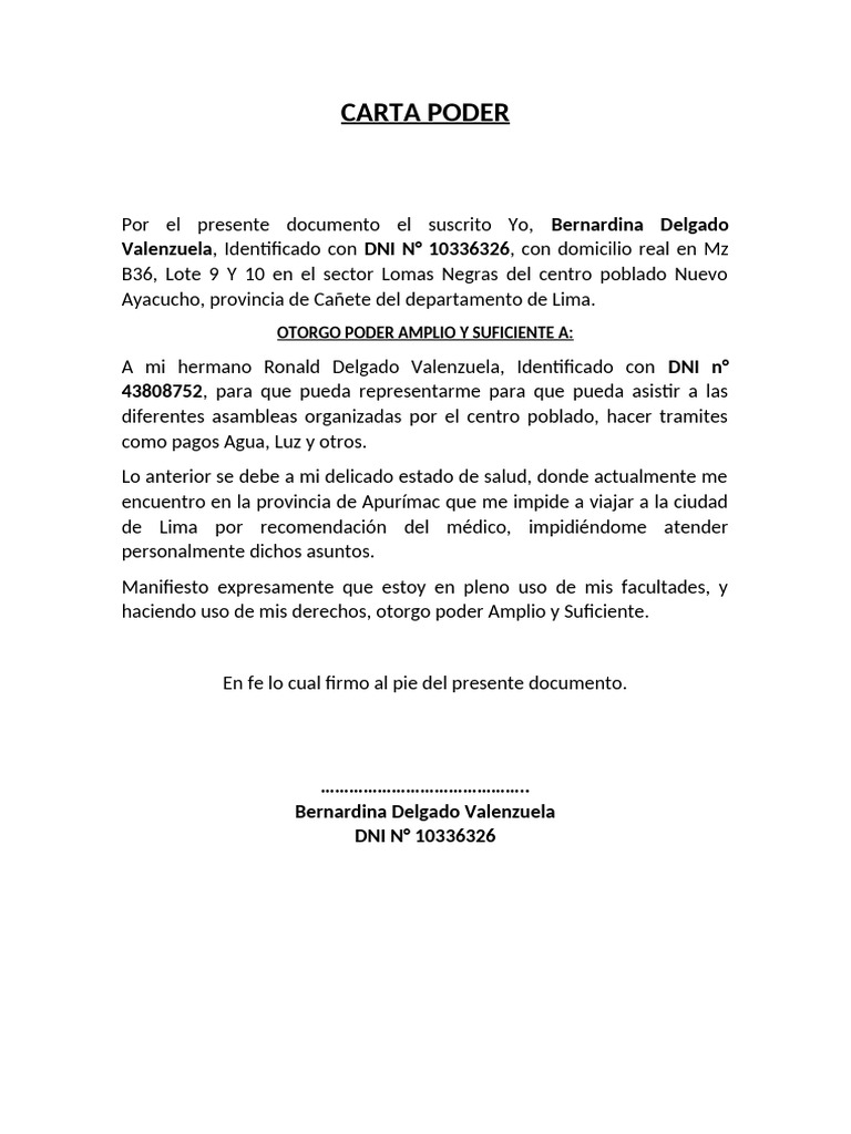 Carta Poder Doctor | PDF