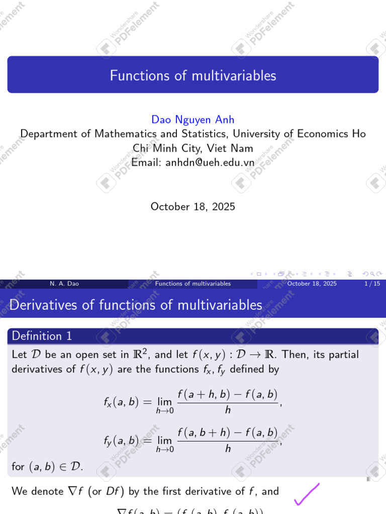 Functions of Multi-Variables-VI PHAN - With Watermark | PDF ...