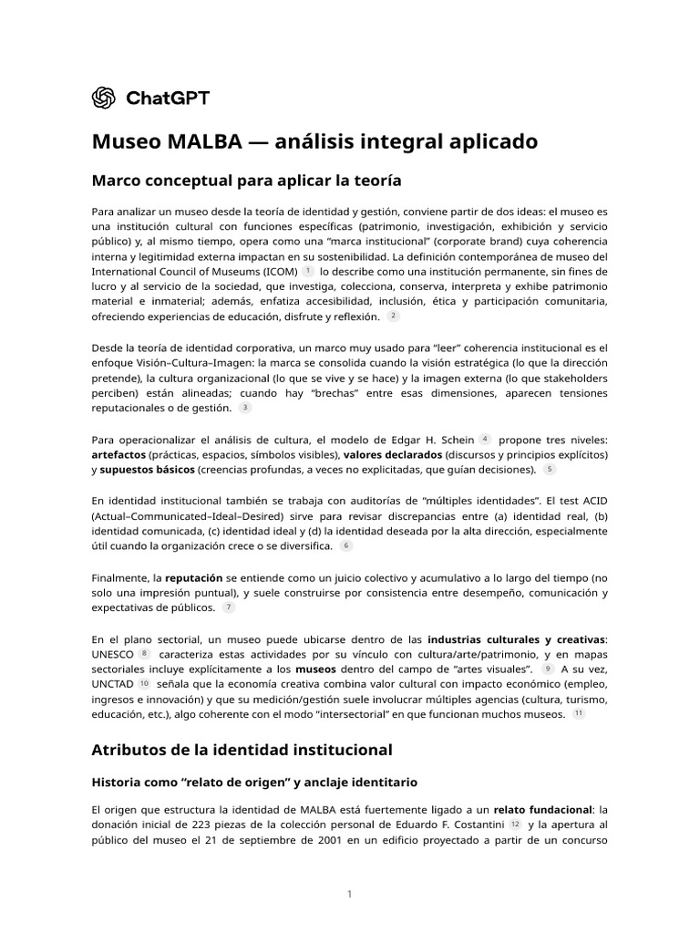 Museo MALBA - Análisis Integral Aplicado | PDF | Museo | Business