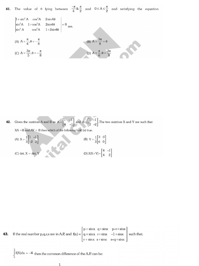 Matrices Test 2 Student | PDF