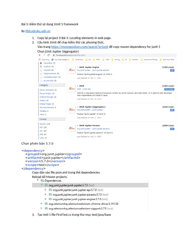 Bai5 - Testing With Junit | PDF