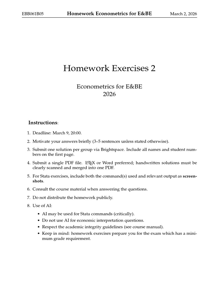 Homework2 Exercise | PDF | Regression Analysis | Errors And Residuals