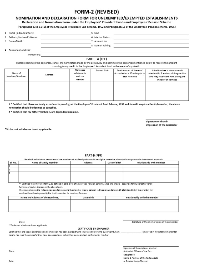 Form 2 | PDF | Employee Benefits | Pension
