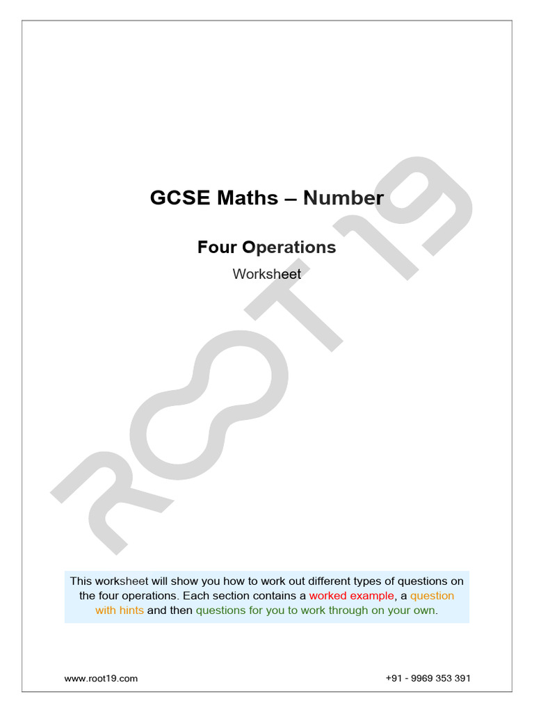1 - Four Operations | PDF