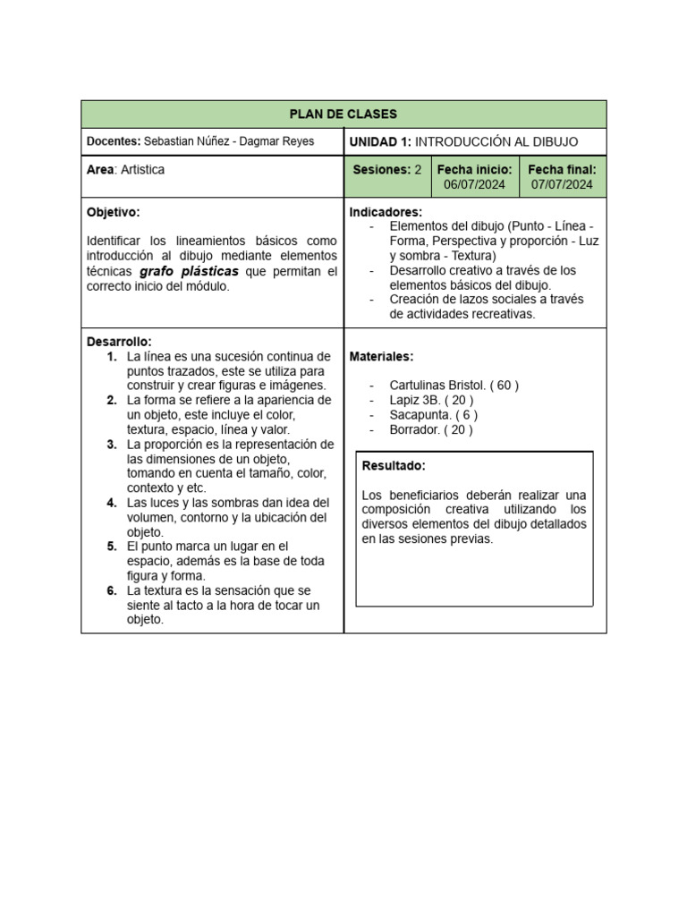 Plan de Clases | PDF | Pinturas | Color