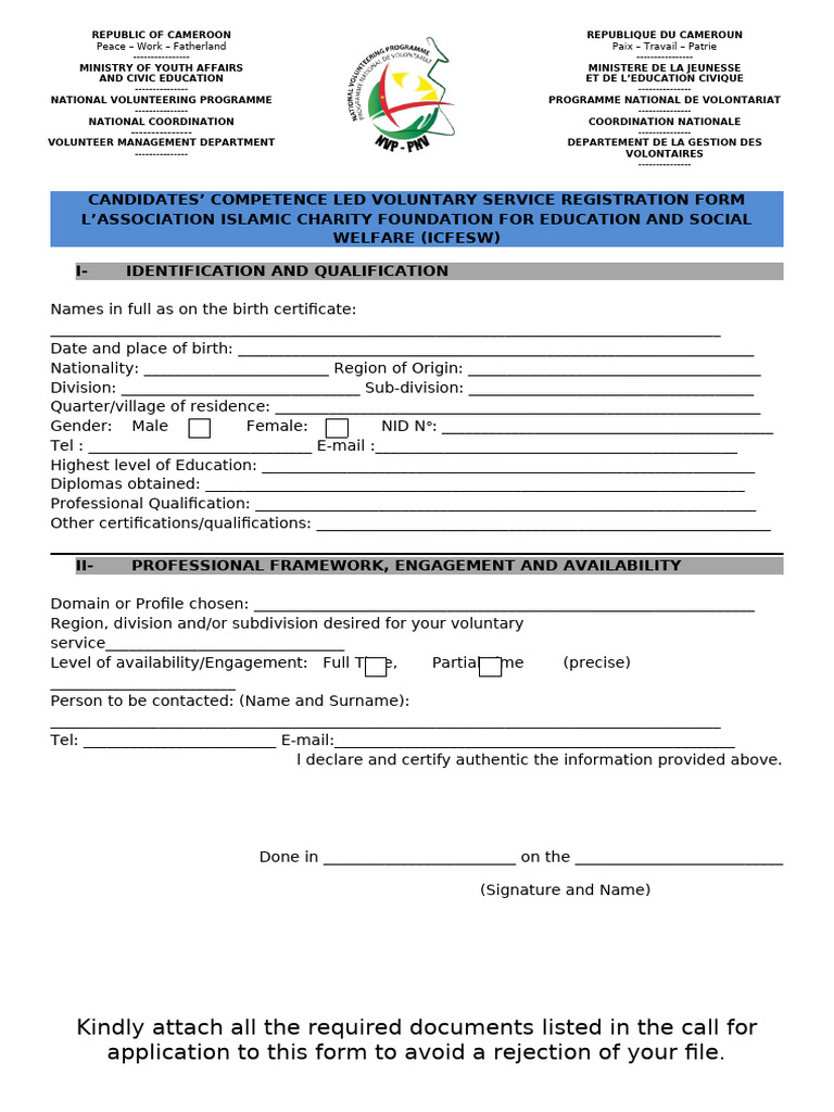 Registration Form Icfesw | PDF
