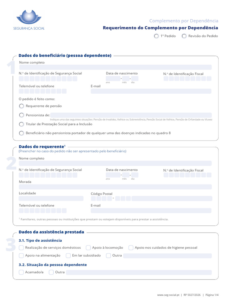 RP 5027/2025 - Requerimento de Complemento Por Dependência | PDF ...