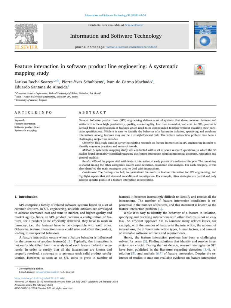 Feature Interaction in Software Product Line Engineering - A Systematic ...