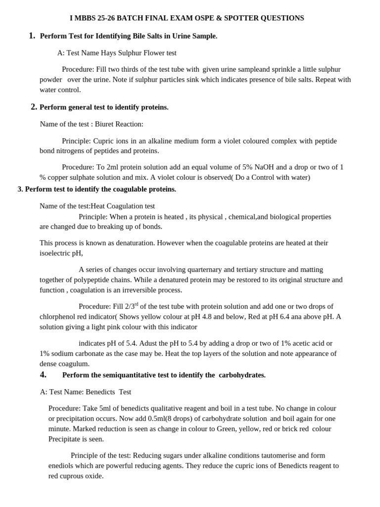 I Mbbs 25-26 Batch Final Exam Ospe & Spotter Questions | PDF ...
