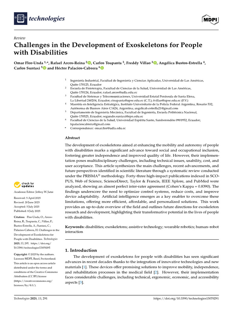 Challenges in The Development of Exoskeletons For | PDF