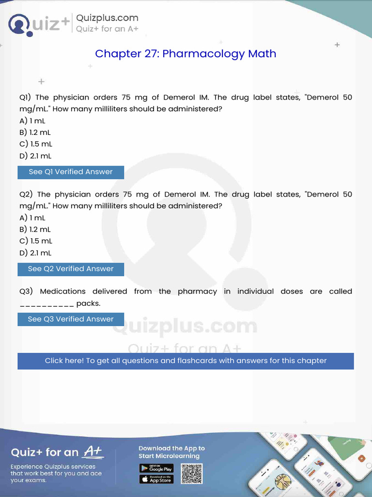 The Physician Orders 75 MG of Demerol Im The Drug Label States Demerol ...