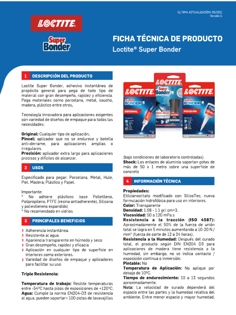 Ficha Tecnica LOCTITE | PDF