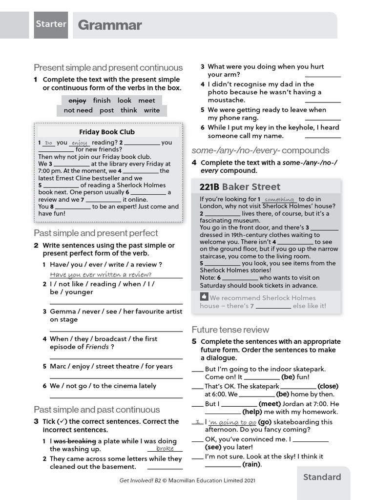 GI B2 Starter Grammar Standard | PDF | Syntax | Grammar