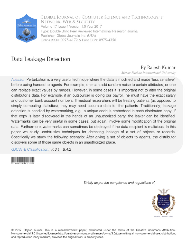 3 Data Leakage Detection | PDF