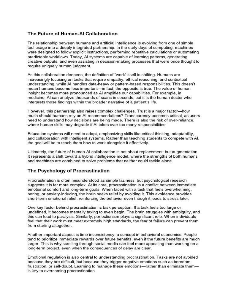 The Future of Human-AI Collaboration 1 | PDF | Intelligence (AI ...