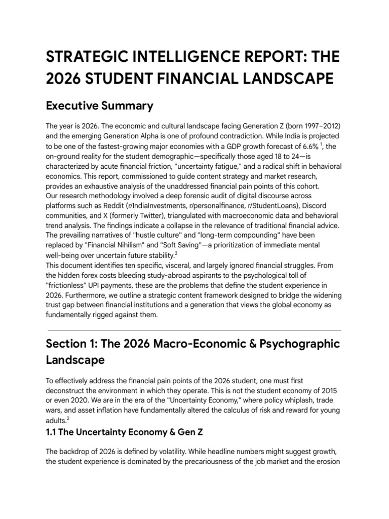 Gen Z - Alpha Finance Pain Points 2026 | PDF | Taxes | Inflation