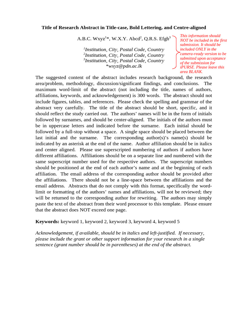 IPURSE2021 Sample Abstract | PDF