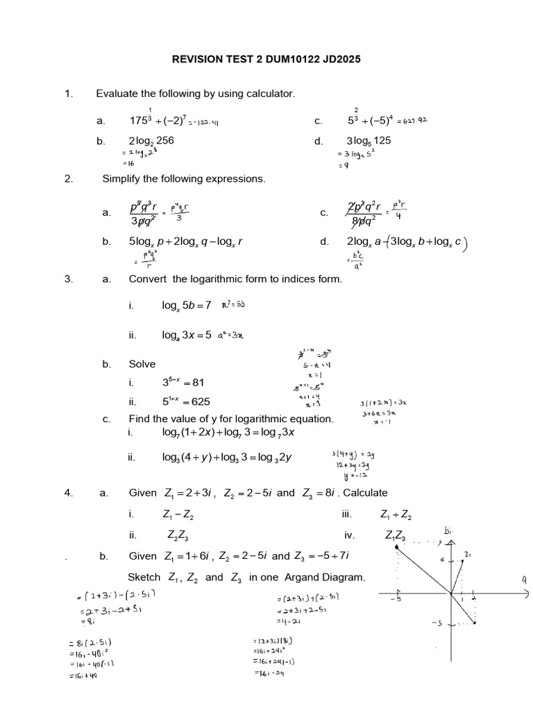 Revision Test 2 Math Jawapan | PDF