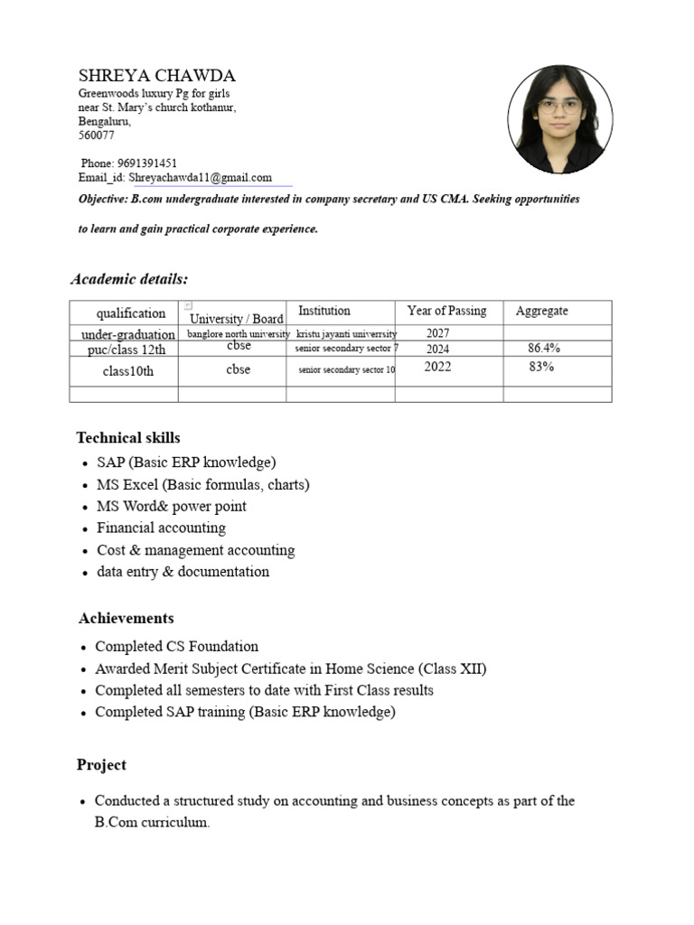 CV Format PDF | PDF