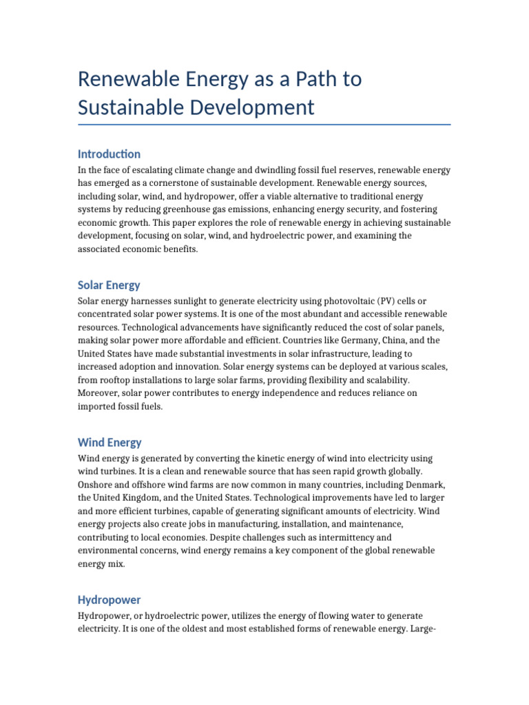 Renewable Energy Sustainable Development | PDF | Renewable Energy ...