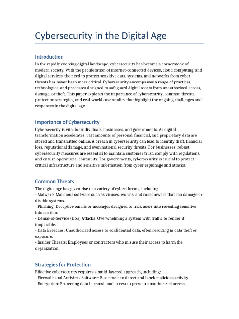 Cybersecurity in The Digital Age | PDF | Security | Computer Security