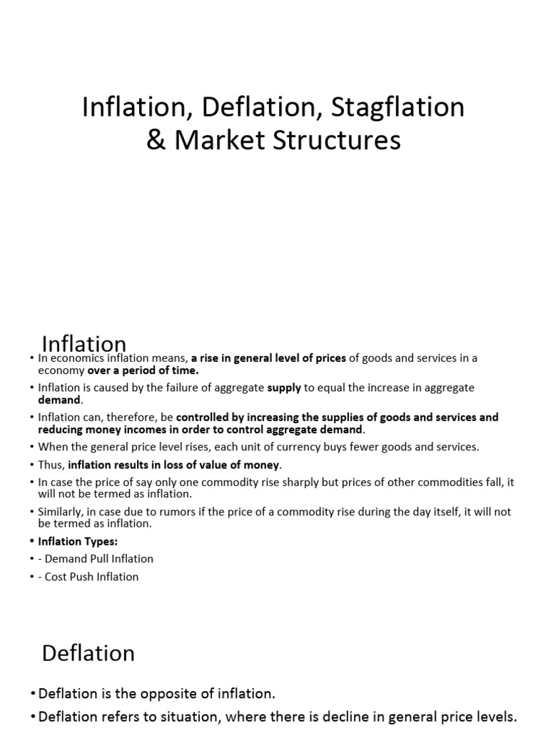 Inflation, Deflation, Stagflation& Market Structures | PDF | Inflation ...