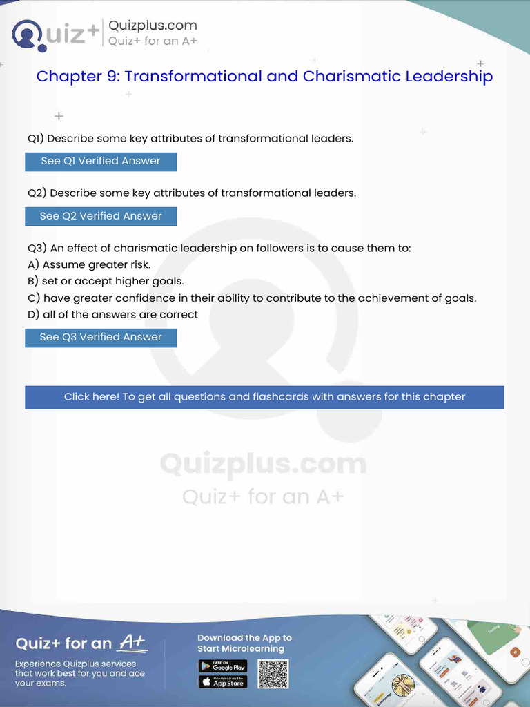 Describe Some Key Attributes of Transformational Leaders | PDF