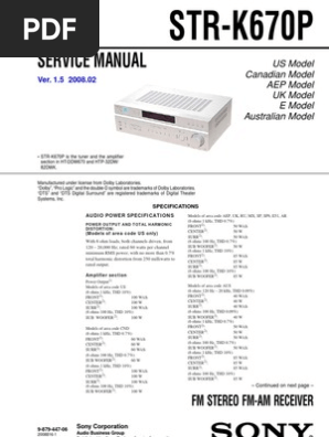 Str K670p Pdf Alternating Current Watt