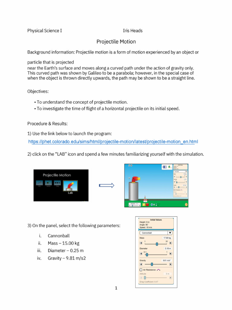 Projectile Motion Final 1 PDF | PDF