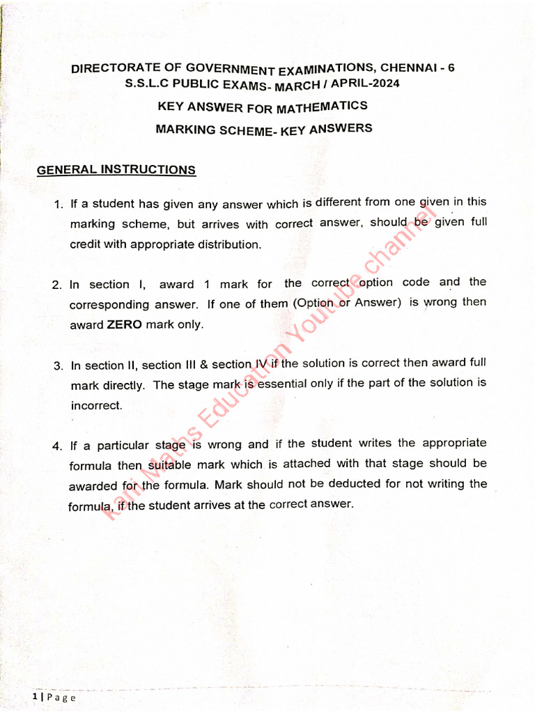 10th OFFICIAL - ANSWER - KEY - APRIL - 2024 - EM | PDF