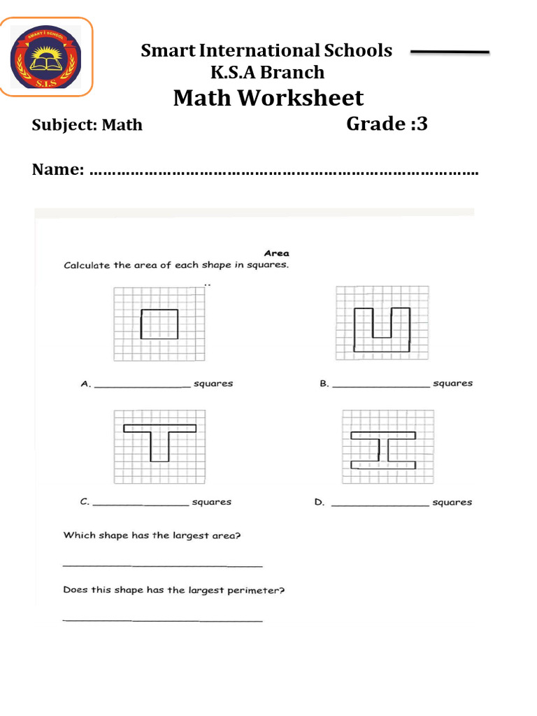Math G3 Worksheet | PDF