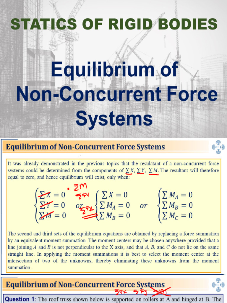 12 Equilibrium of Non Concurrent Force Systems | PDF