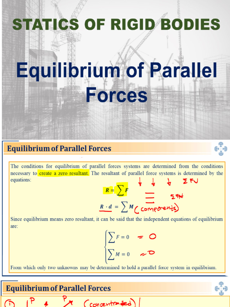 11 Equilibrium of Parallel Forces | PDF