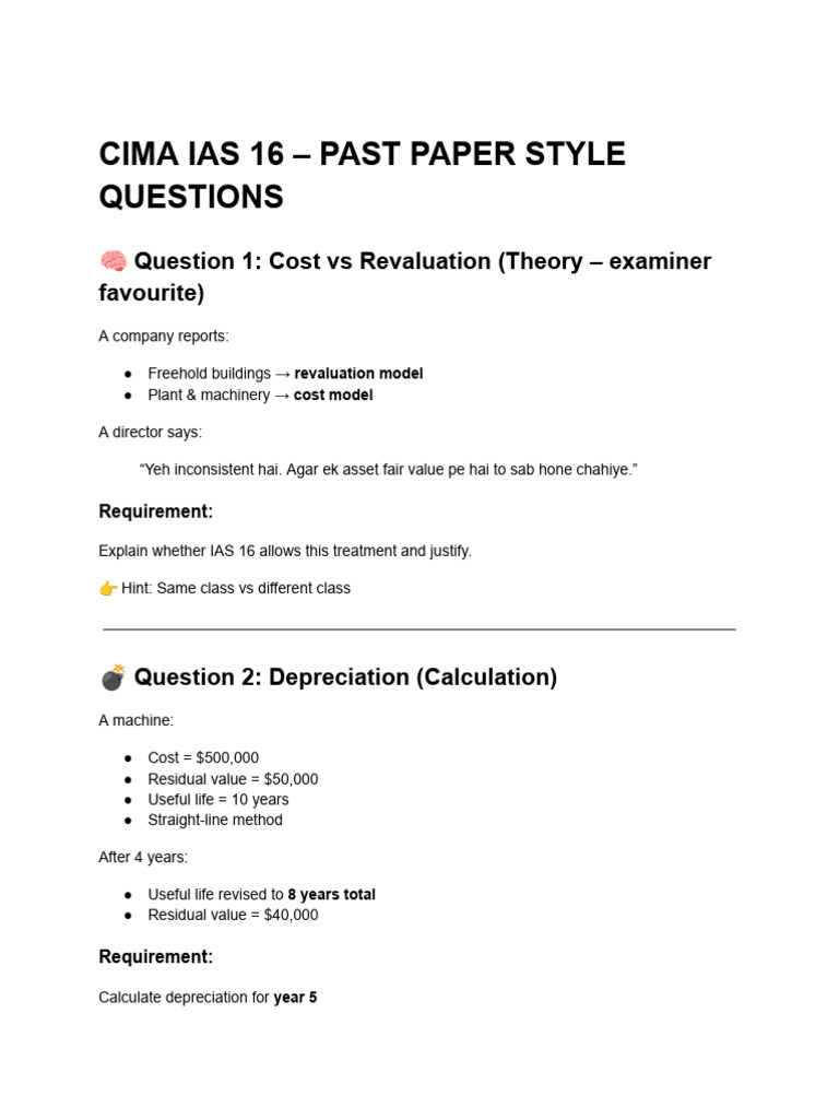 CIMA Past Paper Questions 1 To 11 With Solutions | PDF