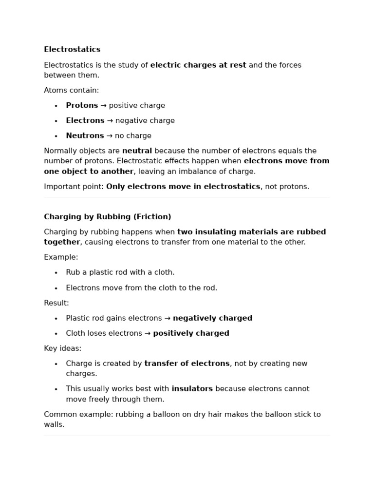 Electrostatics Short But Deep Notes | PDF