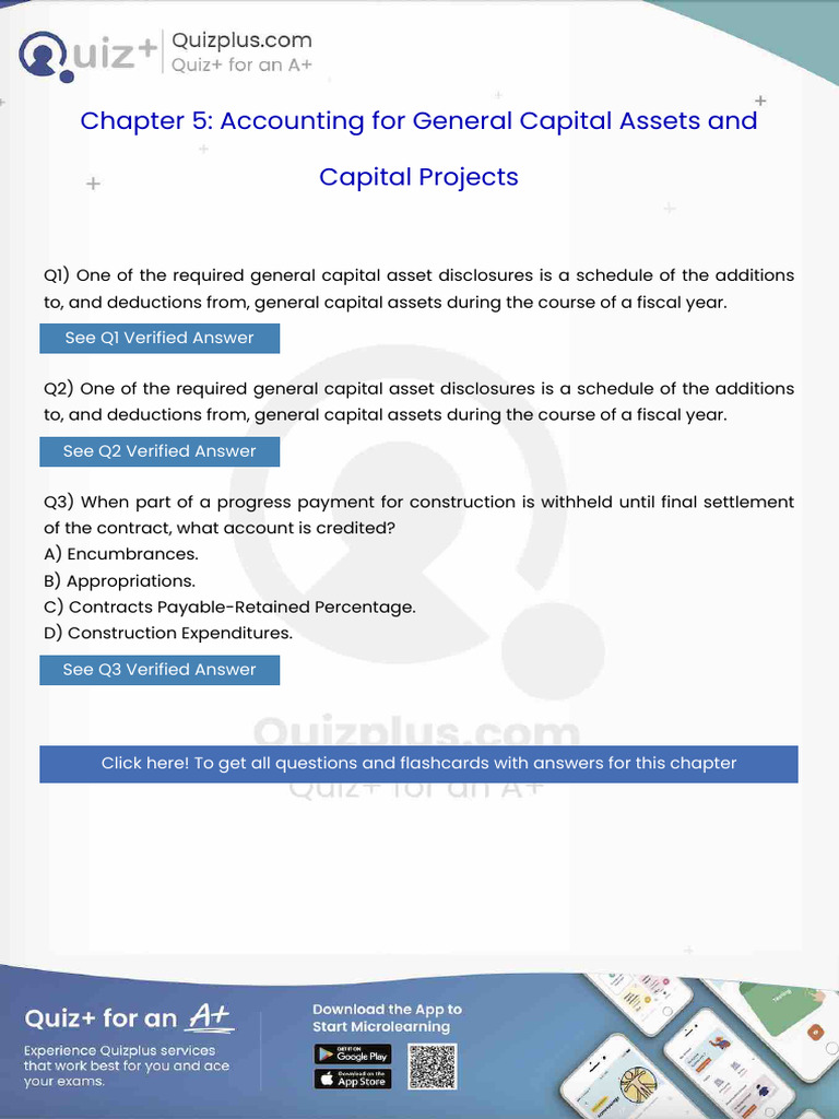 One of The Required General Capital Asset Disclosures Is A Schedule of ...