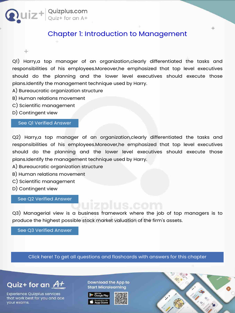 Harrya Top Manager of An Organizationclearly Differentiated The Tasks ...