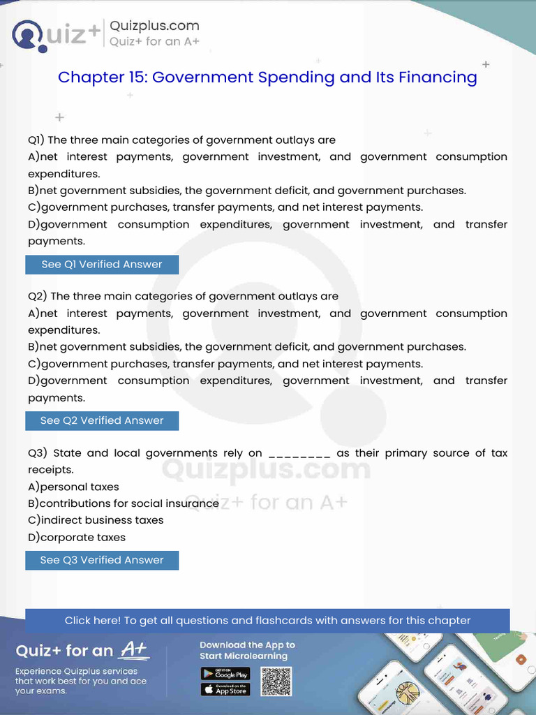 The Three Main Categories of Government Outlays Are | PDF