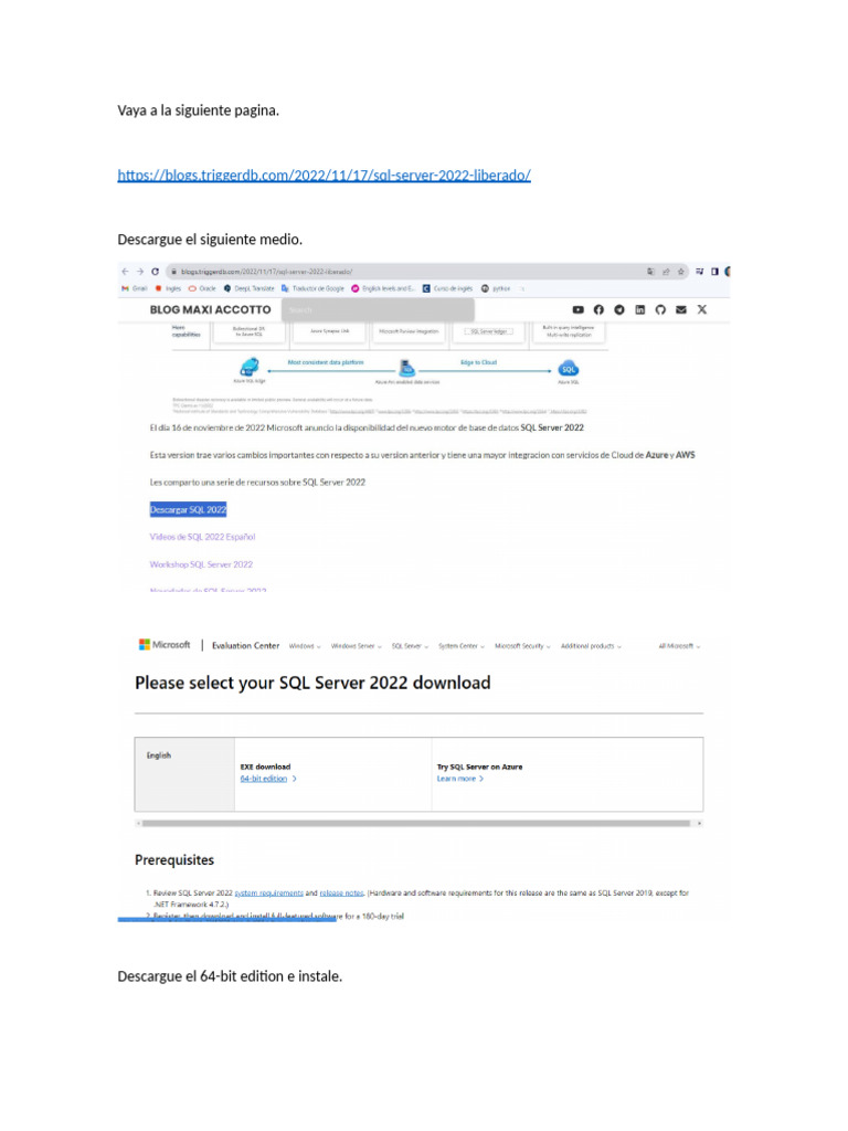 Instalacion SQL. Server EvaluationEdicion | PDF