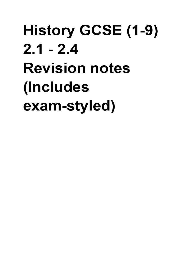 GCSE History Notes-2 | PDF