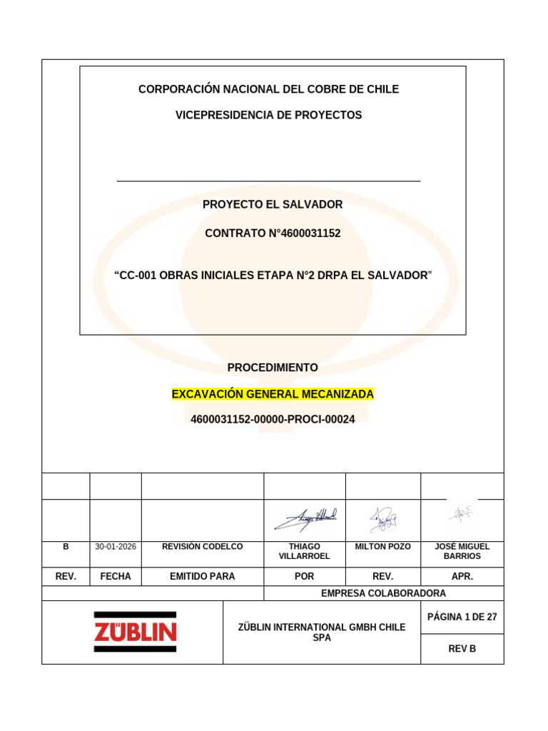 4600031152 00000 PROCI 00024 Procedimiento Excavación (OK) | PDF