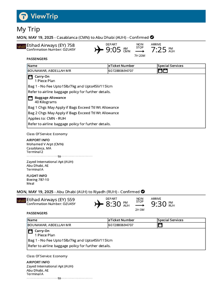 Travelport Viewtrip - My Trip | PDF